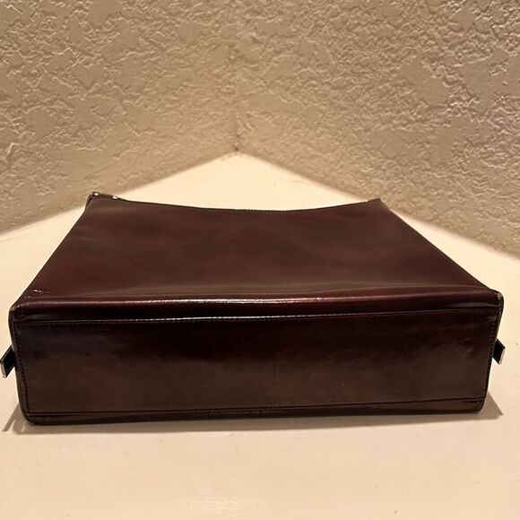 Salvatore Ferragamo Structured Shoulder Bag Shiny Brown Classic Minimalist - Picture 5 of 14